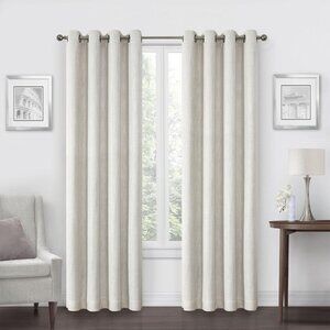 NEW Max Blackout Grommet Blackout Single Curtain Panel Ivory Off White 50x120